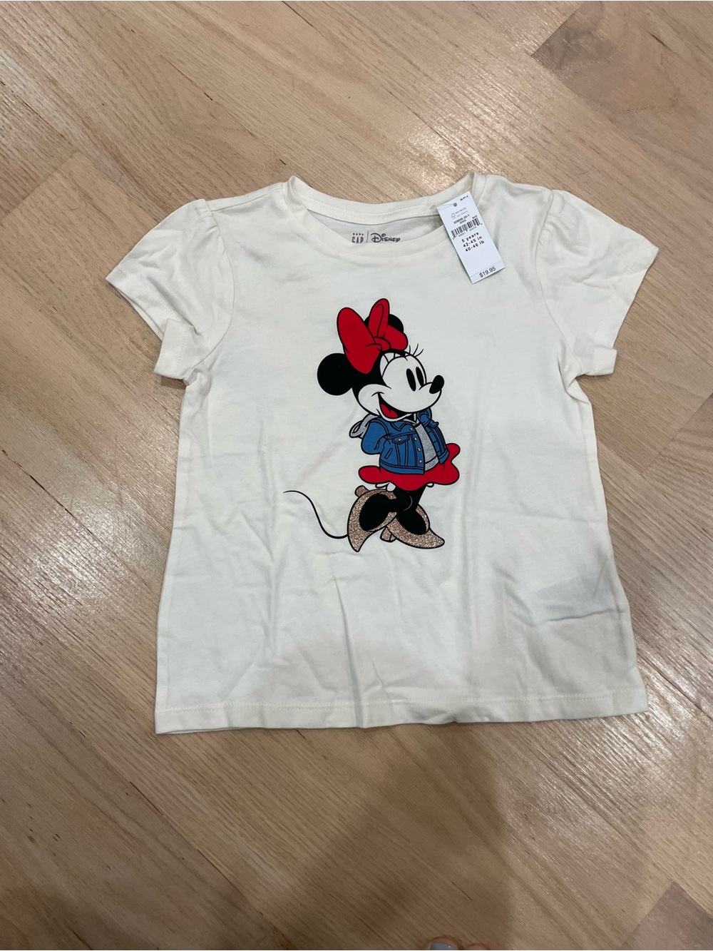 GAP Cream Minnie Mouse Tee with Red Bow and Blue Jacket